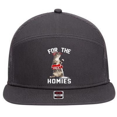 For The Homies Gangsta Cat 7 Panel Mesh Trucker Snapback Hat