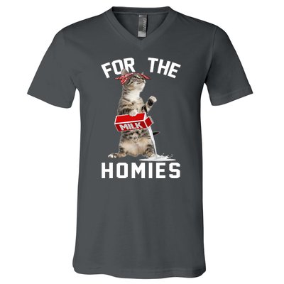 For The Homies Gangsta Cat V-Neck T-Shirt