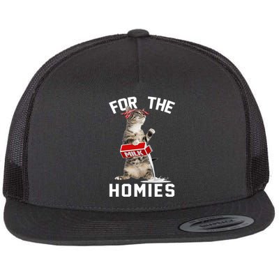 For The Homies Gangsta Cat Flat Bill Trucker Hat