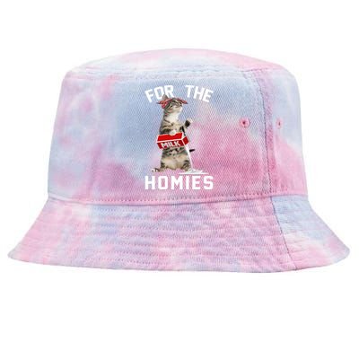 For The Homies Gangsta Cat Tie-Dyed Bucket Hat