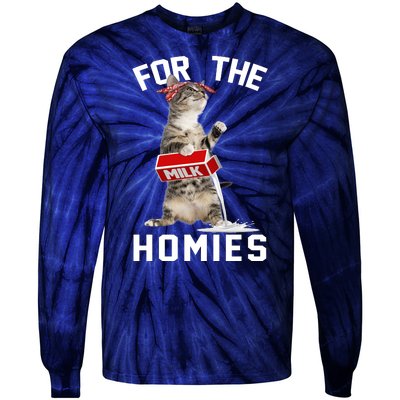 For The Homies Gangsta Cat Tie-Dye Long Sleeve Shirt