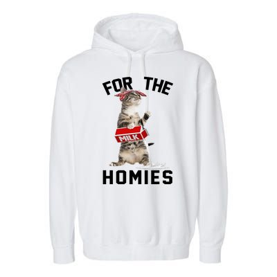 For The Homies Gangsta Cat Garment-Dyed Fleece Hoodie