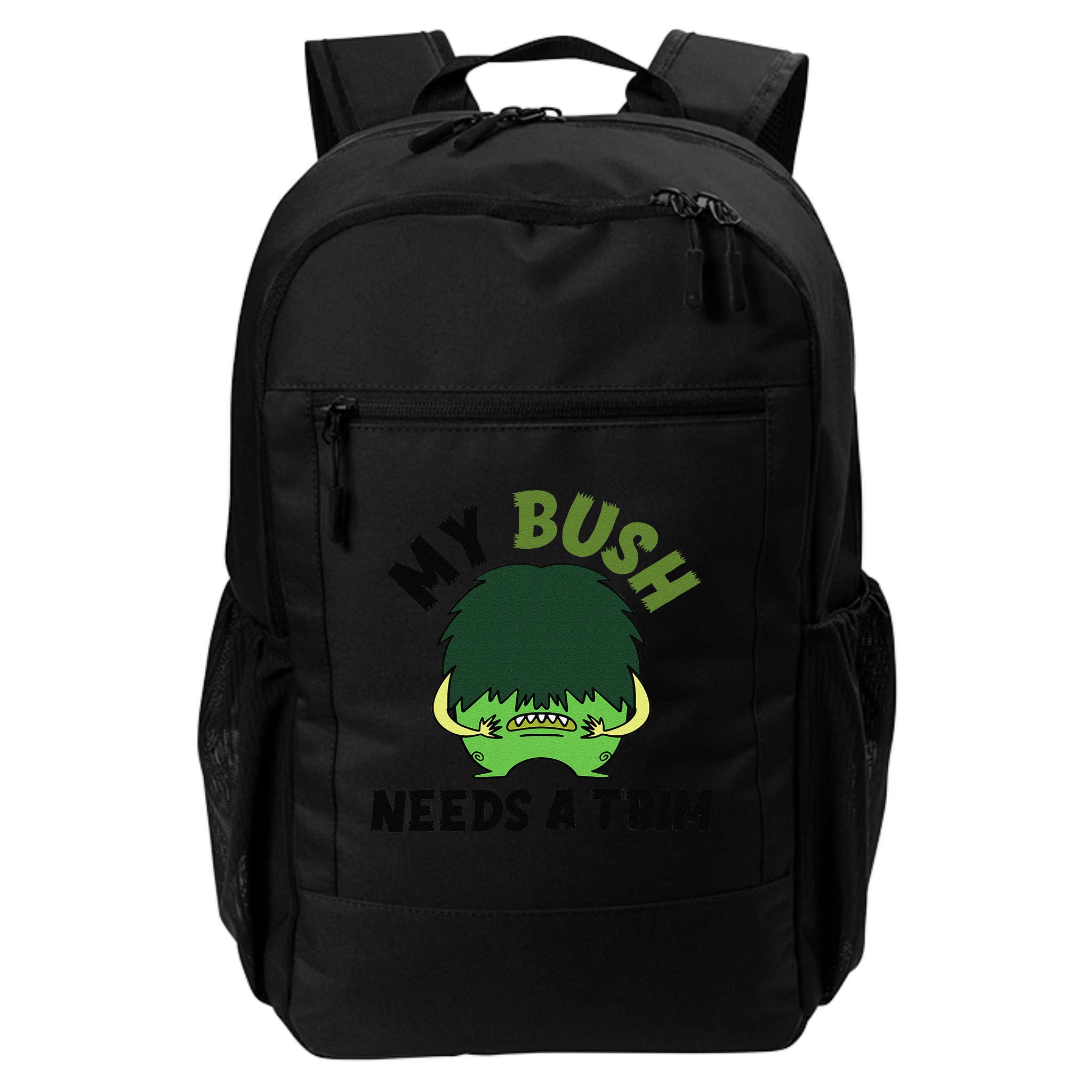 Funny Offensive Rude Novelty My Bush Needs A Trim Hairstyle Backpack