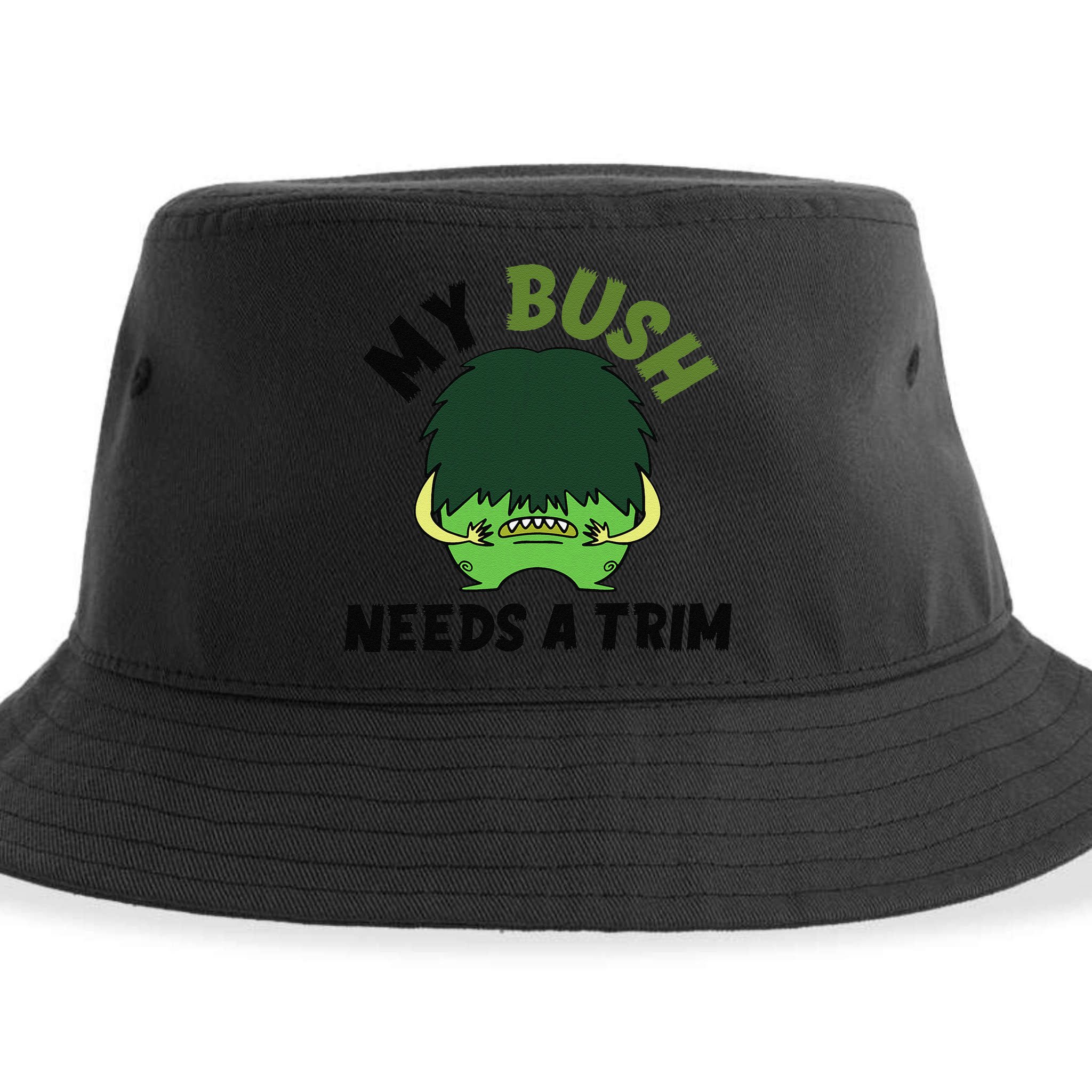 Funny Offensive Rude Novelty My Bush Needs A Trim Hairstyle Sustainable Bucket Hat