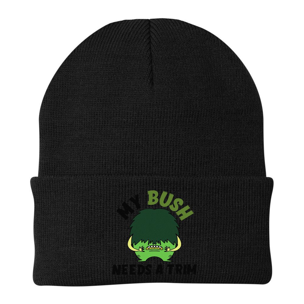 Funny Offensive Rude Novelty My Bush Needs A Trim Hairstyle Beanie