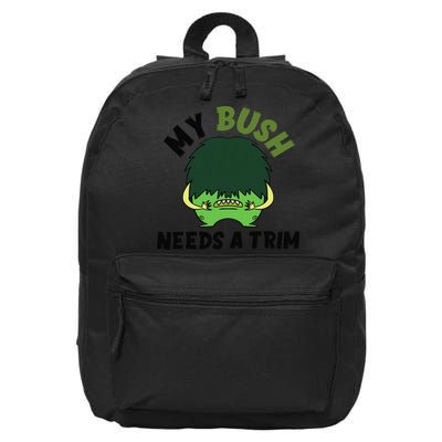 Funny Offensive Rude Novelty My Bush Needs A Trim Hairstyle 16 in Basic Backpack