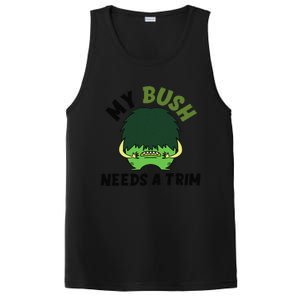 Funny Offensive Rude Novelty My Bush Needs A Trim Hairstyle PosiCharge Competitor Tank