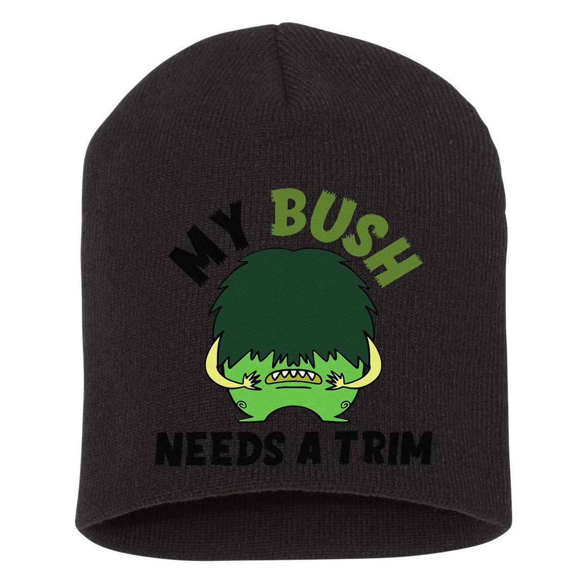 Funny Offensive Rude Novelty My Bush Needs A Trim Hairstyle Short Acrylic Beanie