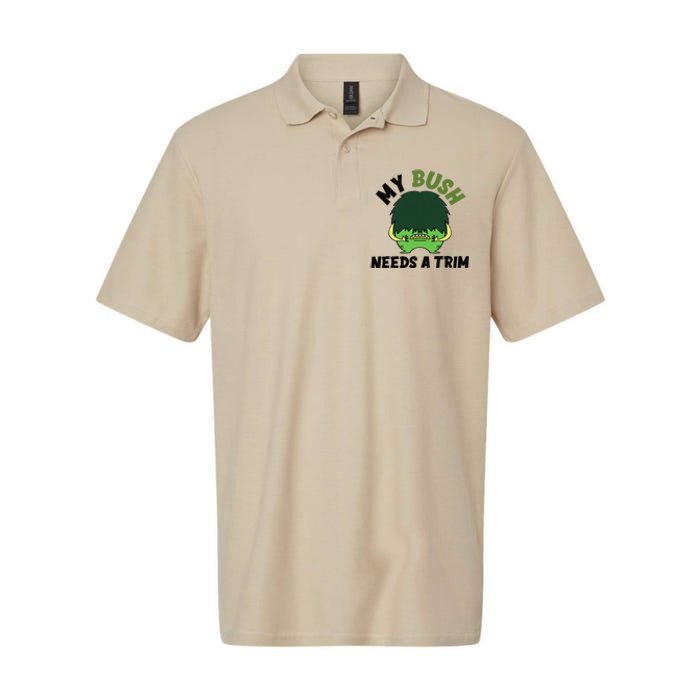 Funny Offensive Rude Novelty My Bush Needs A Trim Hairstyle Softstyle Adult Sport Polo