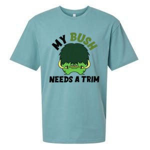 Funny Offensive Rude Novelty My Bush Needs A Trim Hairstyle Sueded Cloud Jersey T-Shirt