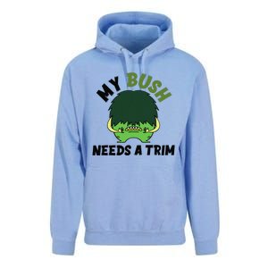 Funny Offensive Rude Novelty My Bush Needs A Trim Hairstyle Unisex Surf Hoodie