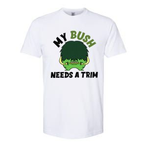 Funny Offensive Rude Novelty My Bush Needs A Trim Hairstyle Softstyle CVC T-Shirt