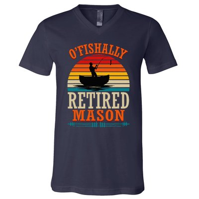 Fishing OFishally Retired Mason V-Neck T-Shirt