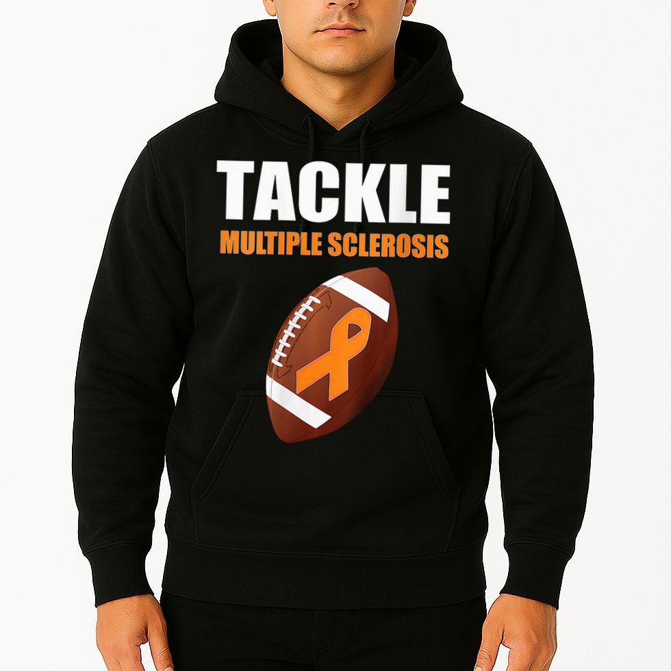 Football Orange Ribbon Multiple Sclerosis Awareness Hoodie