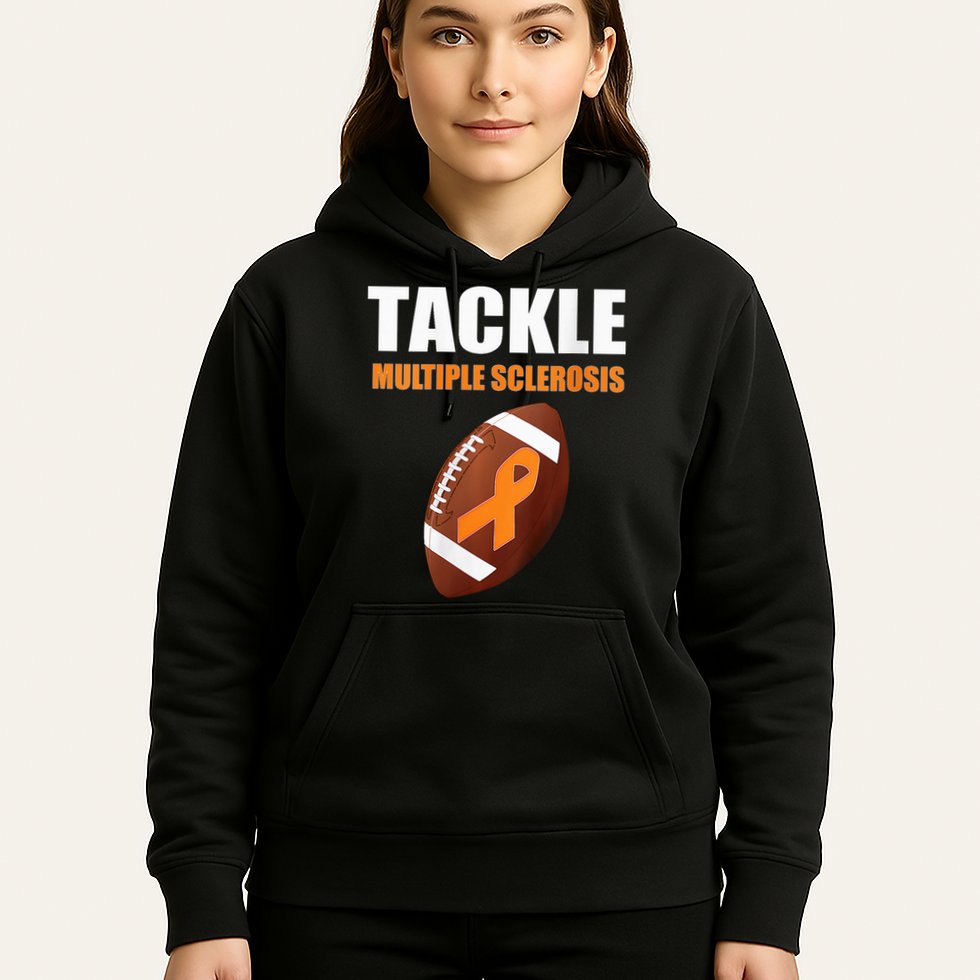 Football Orange Ribbon Multiple Sclerosis Awareness Hoodie
