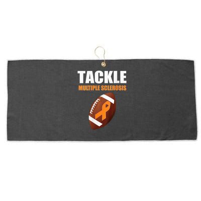 Football Orange Ribbon Multiple Sclerosis Awareness Large Microfiber Waffle Golf Towel