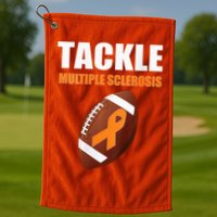 Football Orange Ribbon Multiple Sclerosis Awareness Golf Towel