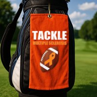 Football Orange Ribbon Multiple Sclerosis Awareness Golf Towel