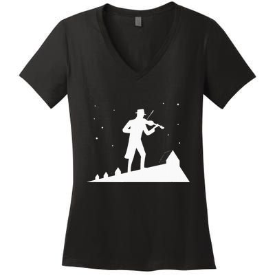 Fiddler On Roof Retro Musical Theater Broadway Theatre Women's V-Neck T-Shirt