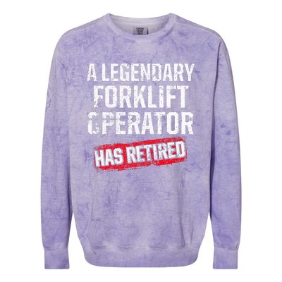 Forklift Operator Retired Funny Driver Colorblast Crewneck Sweatshirt