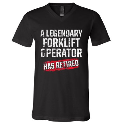 Forklift Operator Retired Funny Driver V-Neck T-Shirt