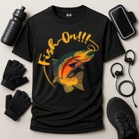 Fish On!!! Rainbow Trout Fishing Cooling Performance Crew T-Shirt