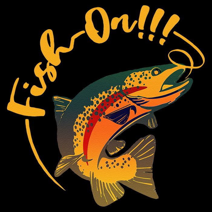 Fish On!!! Rainbow Trout Fishing Cooling Performance Crew T-Shirt
