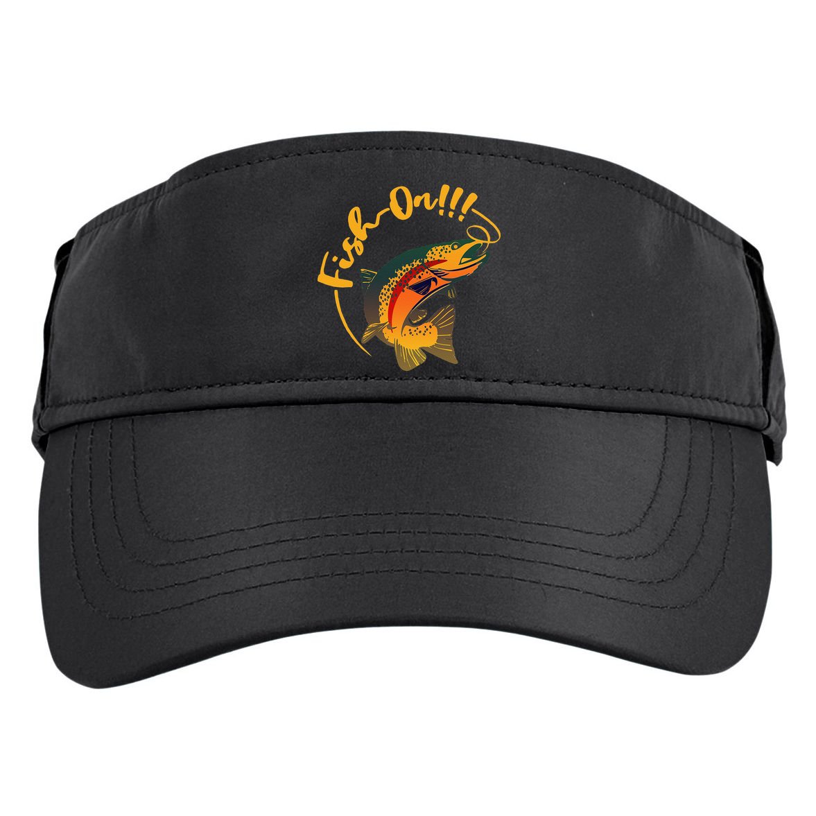 Fish On!!! Rainbow Trout Fishing Adult Drive Performance Visor
