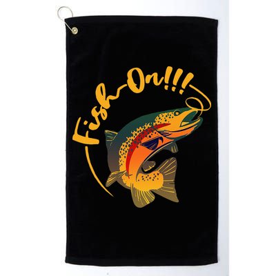 Fish On!!! Rainbow Trout Fishing Golf Towel