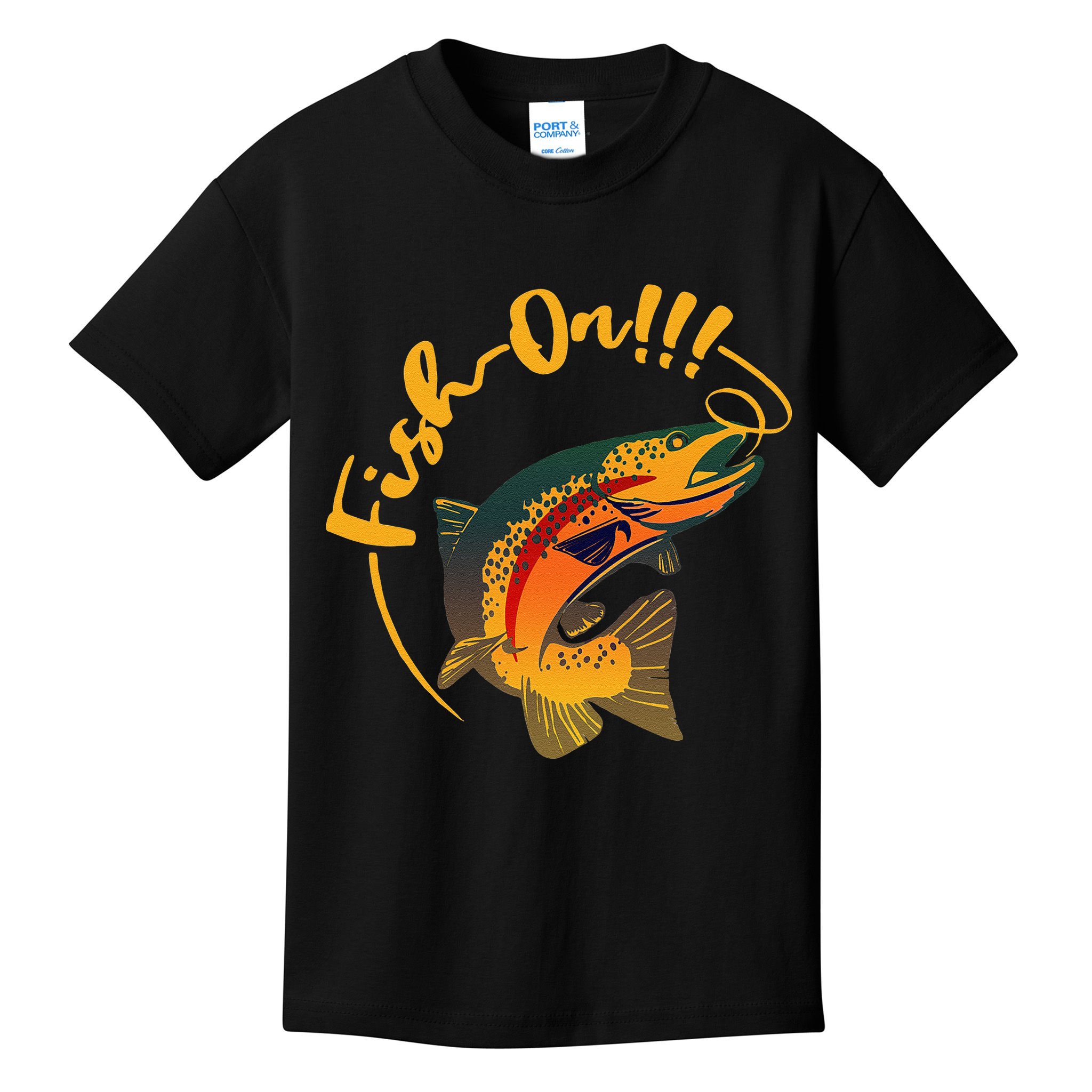 Fish On!!! Rainbow Trout Fishing Kids T-Shirt