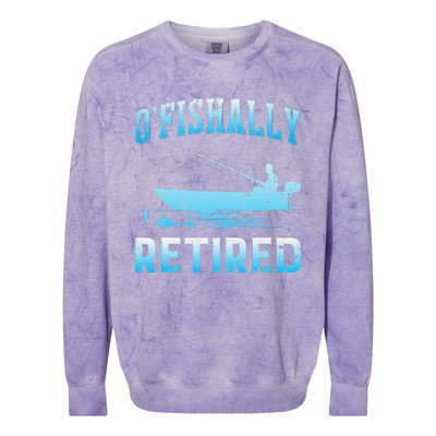 Funny OFishally Retired Gift For Retired Fishing Colorblast Crewneck Sweatshirt