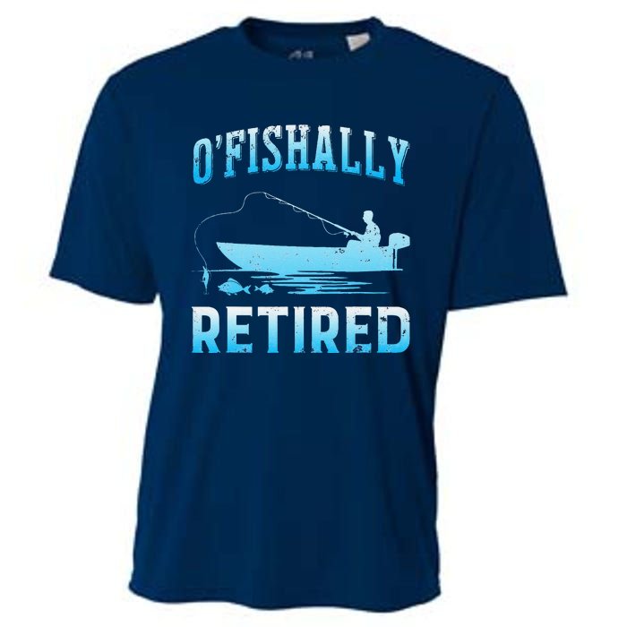 Funny OFishally Retired Gift For Retired Fishing Cooling Performance Crew T-Shirt