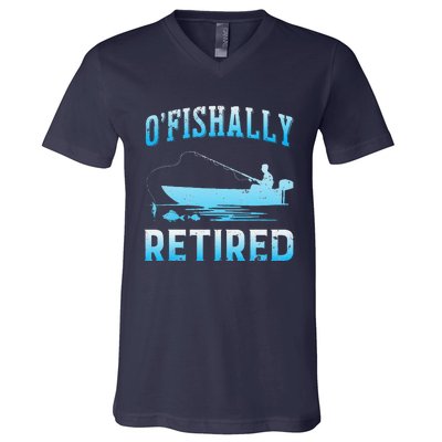 Funny OFishally Retired Gift For Retired Fishing V-Neck T-Shirt