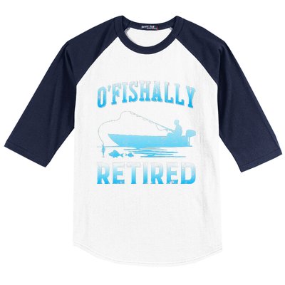 Funny OFishally Retired Gift For Retired Fishing Baseball Sleeve Shirt