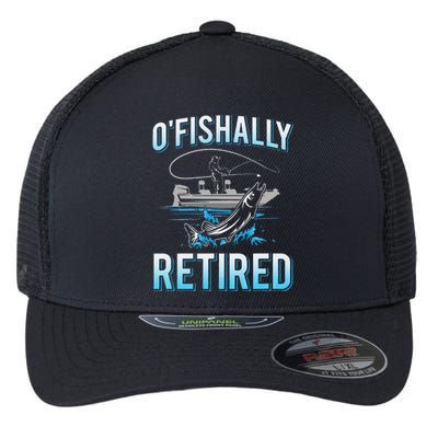 Funny Ofishally Retired For Retired Fishing Flexfit Unipanel Trucker Cap