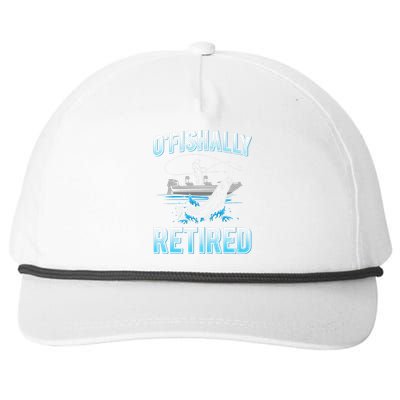 Funny Ofishally Retired For Retired Fishing Snapback Five-Panel Rope Hat