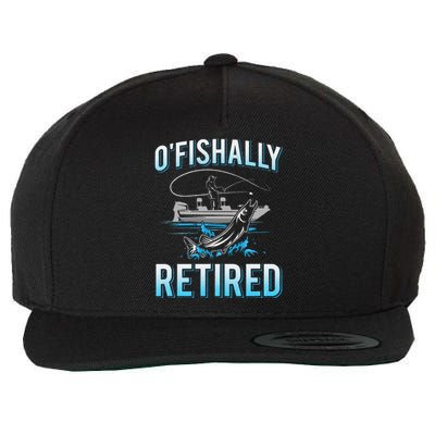 Funny Ofishally Retired For Retired Fishing Wool Snapback Cap