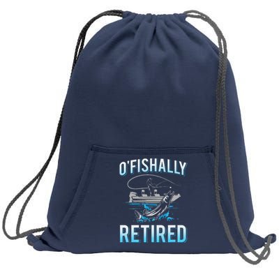 Funny Ofishally Retired For Retired Fishing Sweatshirt Cinch Pack Bag