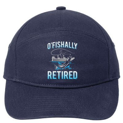 Funny Ofishally Retired For Retired Fishing 7-Panel Snapback Hat