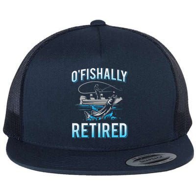 Funny Ofishally Retired For Retired Fishing Flat Bill Trucker Hat