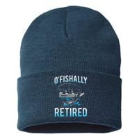 Funny Ofishally Retired For Retired Fishing Sustainable Knit Beanie