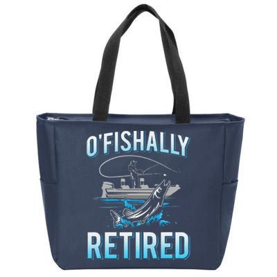 Funny Ofishally Retired For Retired Fishing Zip Tote Bag