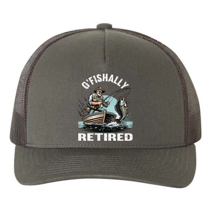 Funny Ofishally Retired For Retirement Fishing Fisher Yupoong Adult 5-Panel Trucker Hat