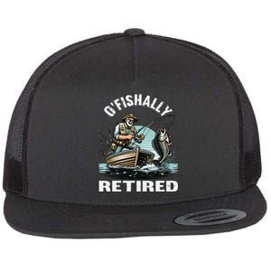 Funny Ofishally Retired For Retirement Fishing Fisher Flat Bill Trucker Hat