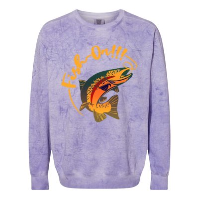 Fish On!!! Rainbow Trout Fishing Funny Gift Colorblast Crewneck Sweatshirt