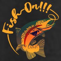 Fish On!!! Rainbow Trout Fishing Funny Gift 11oz C Handle Ceramic Mug