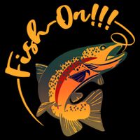 Fish On!!! Rainbow Trout Fishing Funny Gift Drawstring Bag