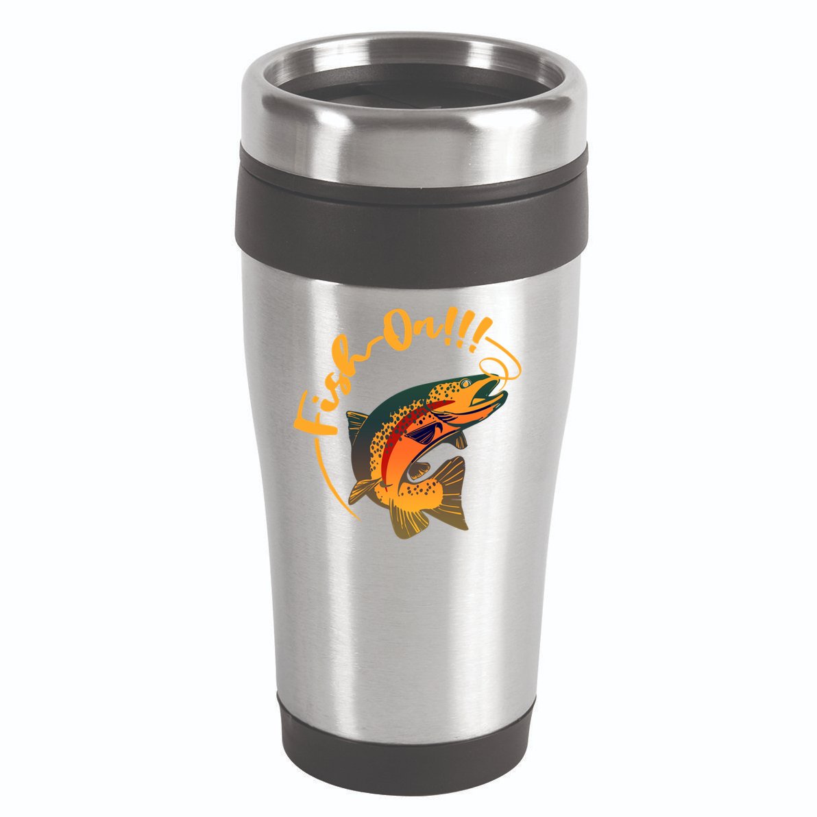 Fish On!!! Rainbow Trout Fishing Funny Gift 16oz Travel Tumbler
