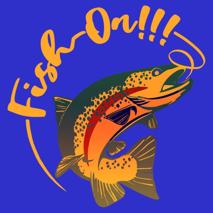 Fish On!!! Rainbow Trout Fishing Funny Gift 16 in Basic Backpack