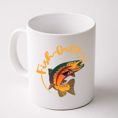 Fish On!!! Rainbow Trout Fishing Funny Gift Coffee Mug